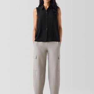 Eileen Fisher washable stretch crepe Gray Cargo Pants PM